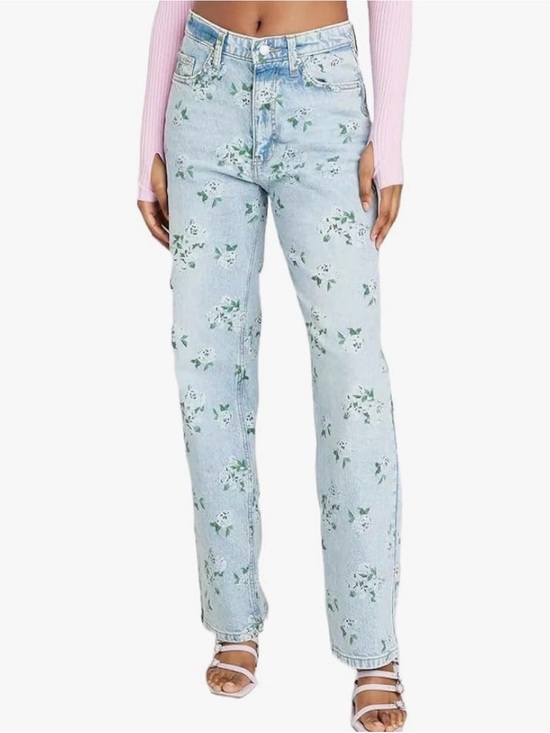 wild fable Denim - Wild Fable Women’s 90’s Relaxed Straight Leg Floral Jeans